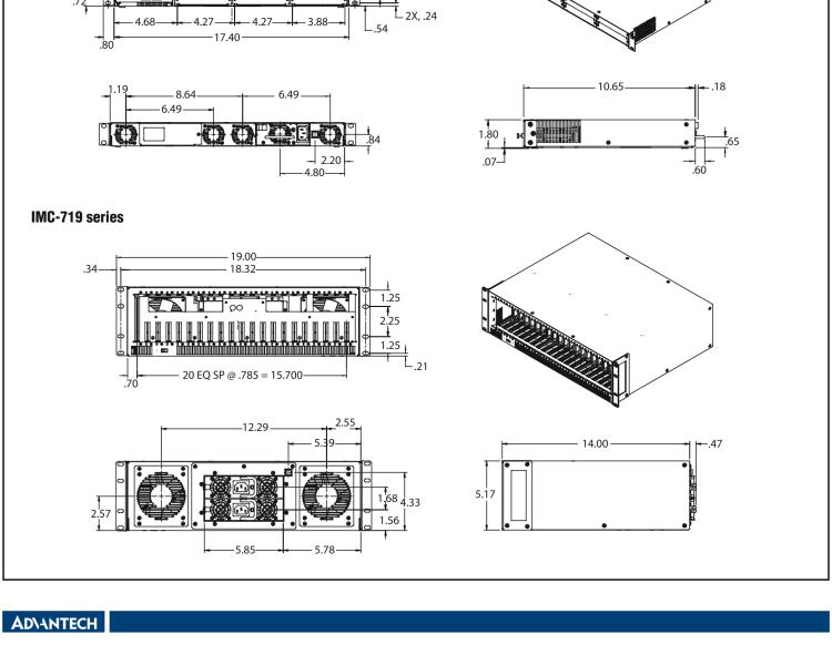 研華IMC-719-2AC 智能模塊化20插槽光電轉(zhuǎn)換器專用機(jī)箱，2交流電源，不帶電源線