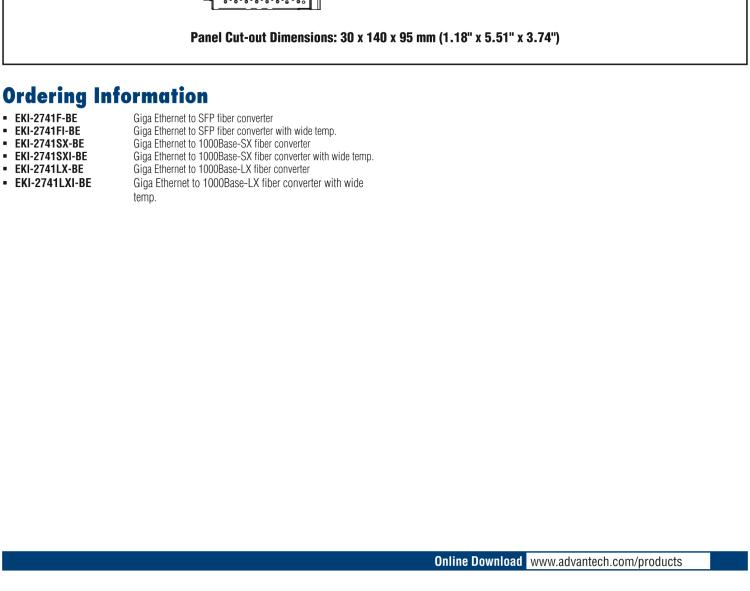 研華EKI-2741LXI 工業(yè)級寬溫型千兆單模光電轉換器