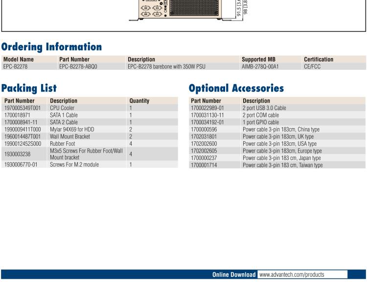 研華EPC-B2278 適配Intel 第12代 Core i 系列處理器，搭載Q670E芯片組。2U高度，精簡尺寸，性能強(qiáng)勁，是小尺寸高性能場景的理想解決方案。