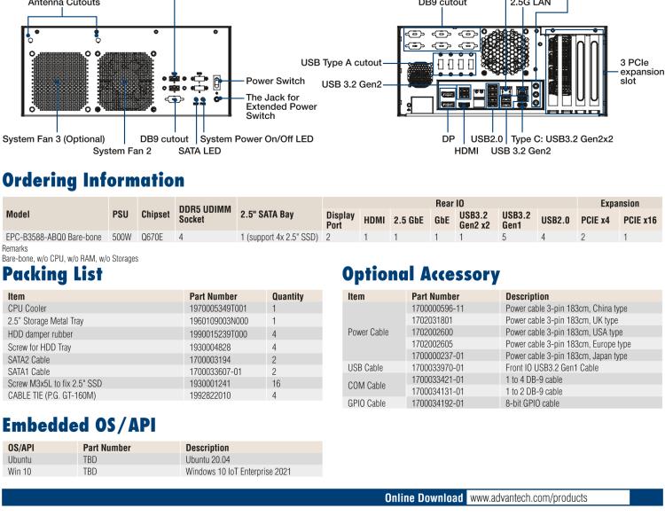 研華EPC-B3588 適配Intel 第12代 Core i 系列處理器，搭載Q670E芯片組?？纱钆銷VIDIA? RTX-A4500顯卡。3U高度，提供高端圖像處理應(yīng)用的解決方案。