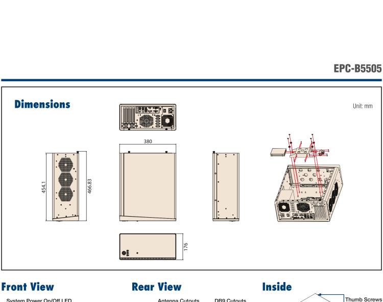 研華EPC-B5505 適配Intel? 第6/7代 Core ? i/Xeon E3系列處理器，搭載H110芯片組。標(biāo)準(zhǔn)4U上架，廣泛適用于各種行業(yè)。
