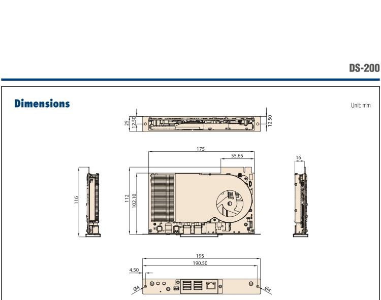 研華DS-200 Intel ? 第八代 Core? i3/i5 SDM，支持4K三顯的數(shù)字標牌播放器