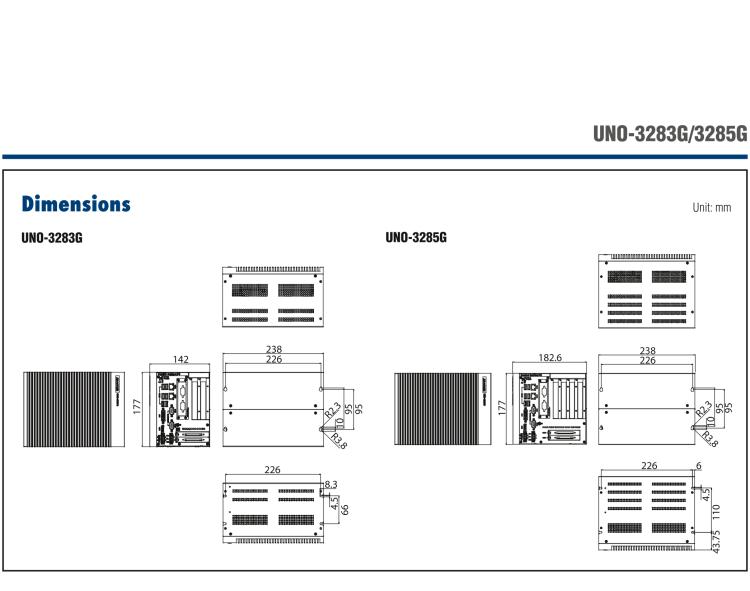 研華UNO-3285G 高效能嵌入式無風扇工業(yè)電腦，搭配Intel? Core? i 處理器，4×PCI(e) 擴展槽, 2×GbE, 2×mPCIe, HDMI, DVI-I