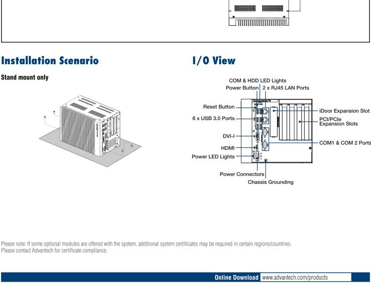 研華UNO-3285C 搭配Intel? Core?處理器，4×PCI(e) 擴展槽，2 x GbE, 2 x mPCIe, HDMI, DVI-I