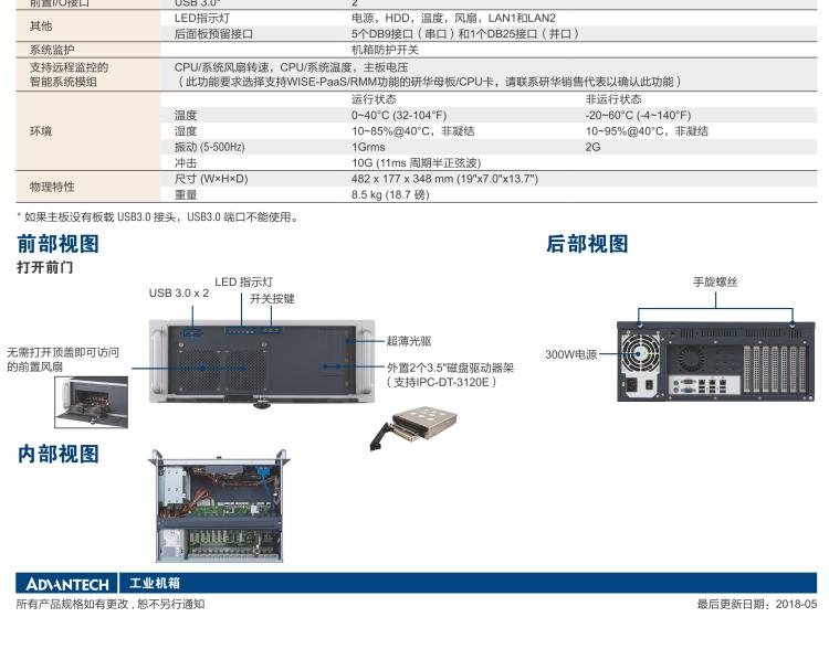研華IPC-941 348mm深度緊湊型4U機架式機箱，支持ATX主板