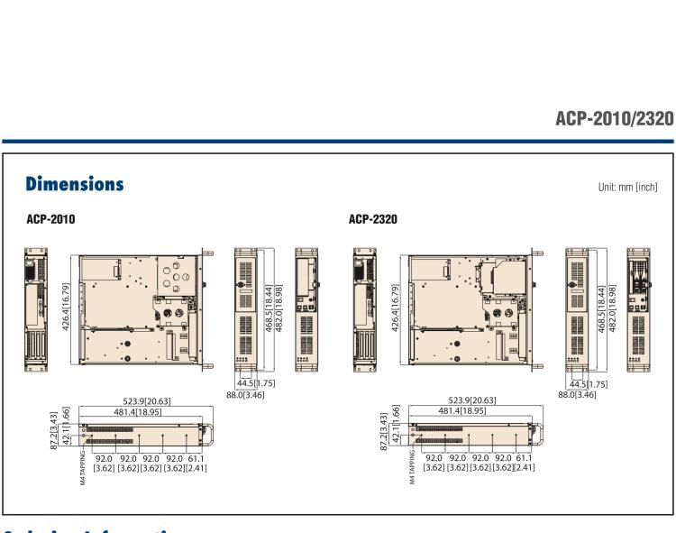 研華ACP-2320MB 2U上架式機(jī)箱，用于ATX/MicroATX母板支持后部支架