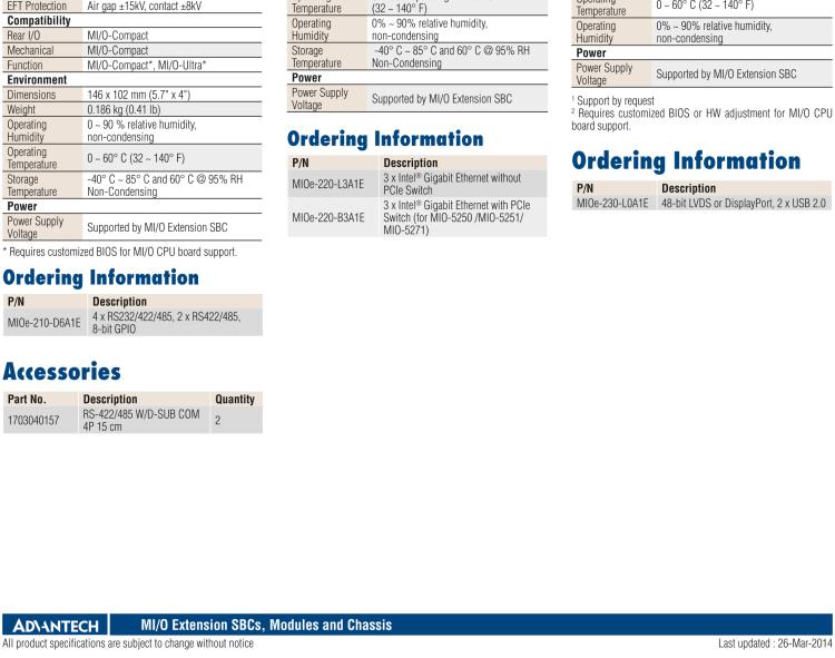 研華MIOe-210 4xRS232/422/485, 2xRS422/485, 8-bit GPIO，兼容3.5寸MIO單板