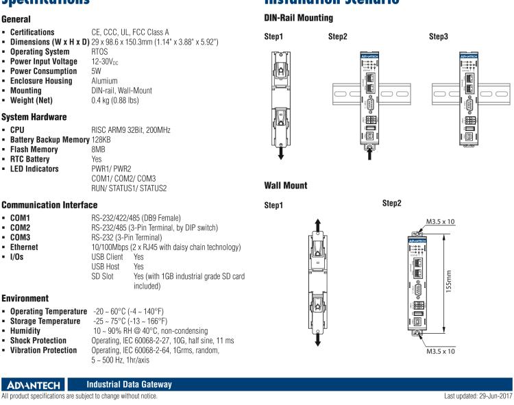 研華WebOP-2000G 工業(yè)數據網關，預裝WebAccess/HMI