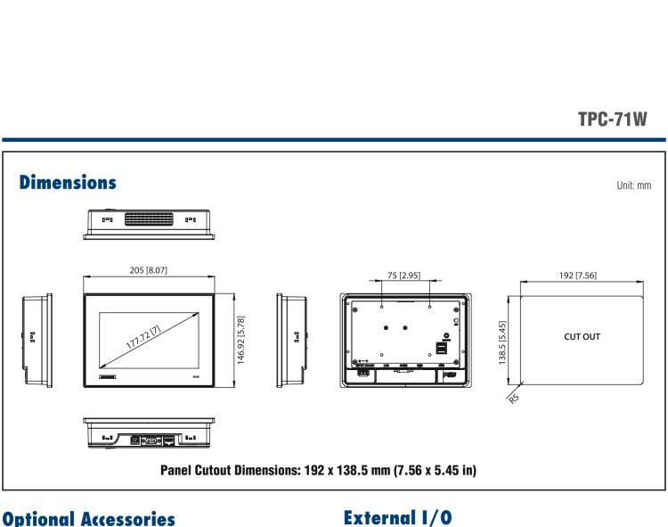 研華TPC-71W 7寸觸摸屏電腦，搭載ARM Cortex?-A9處理器