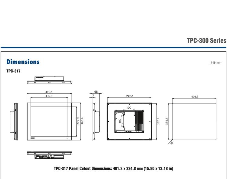 研華TPC-317 17" SXGA TFT LED LCD工業(yè)平板電腦，搭載第八代Intel?Core?i3/ i5/ i7處理器，內(nèi)置8G DDR4 RAM