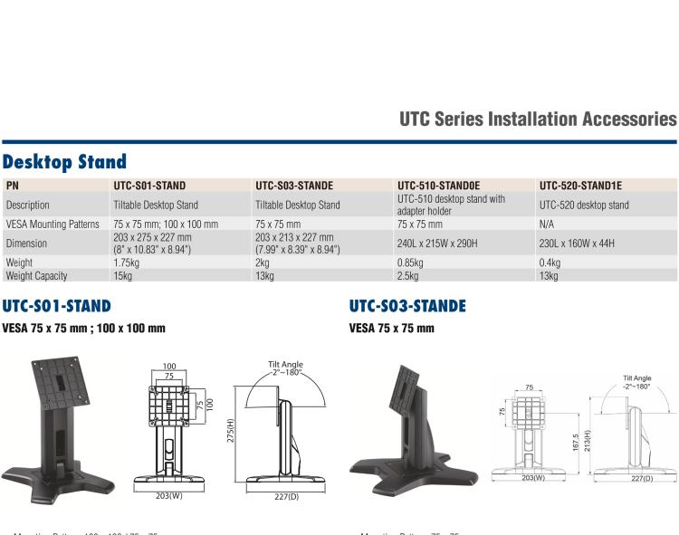 研華UTC-WALL-MOUNT2E 壁掛架 (VESA 100/200 mm)，適用于UTC 系列多功能觸控一體機