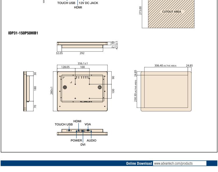 研華IDP31-150 采用100% 純平設計的 15" 工業(yè)級顯示器。超薄外形、光滑圓角和鋼化玻璃，整機現(xiàn)代感十足。