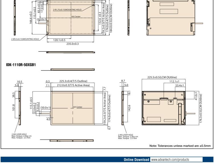 研華IDK-1110 10.4" SVGA 工業(yè)顯示套件，帶電阻式觸摸屏解決方案