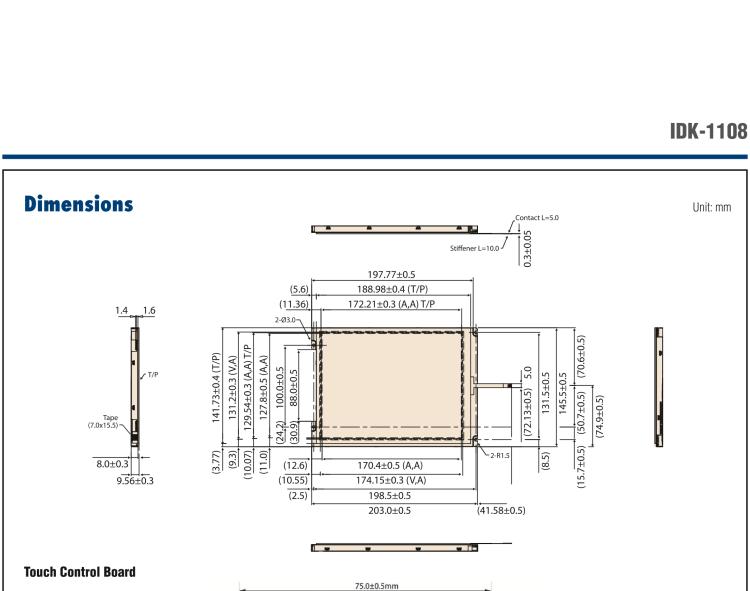 研華IDK-1108 8.4" SVGA 工業(yè)顯示套件，帶電阻式觸摸屏解決方案