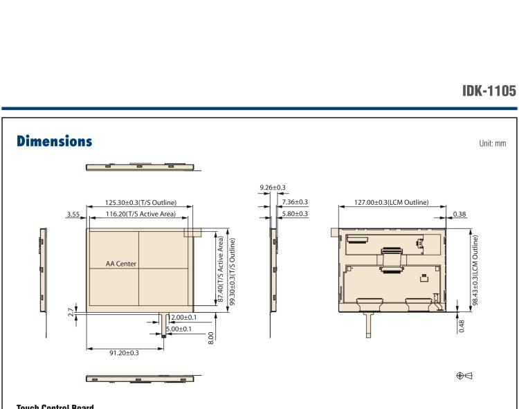 研華IDK-1105 5.7" VGA 工業(yè)顯示套件，帶觸摸屏解決方案和 LVDS 接口