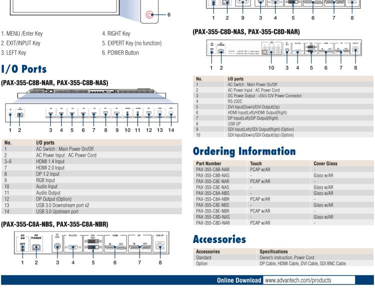 研華PAX-355 55"超高清顯示器，可同時將光學、放射學成像轉(zhuǎn)化為多視圖，用于手術室成像應用，如內(nèi)窺鏡、腹腔鏡和其他成像設備。通過多個I/O和支持14位LUT，DICOM和伽馬校準確保了精確圖像呈現(xiàn)。