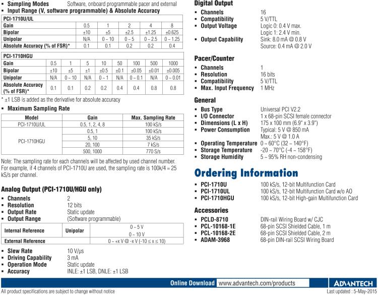 研華PCI-1710 100KS/s，12位高增益，PCI總線數(shù)據(jù)采集卡