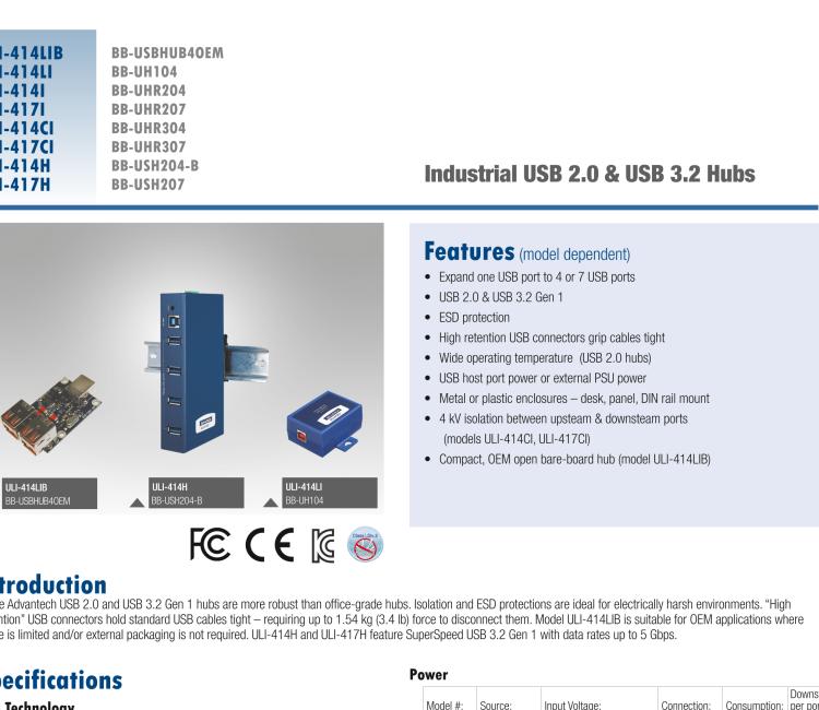 研華BB-USH207 ULI-417H 工業(yè)USB 3.0集線器，7端口，金屬外殼