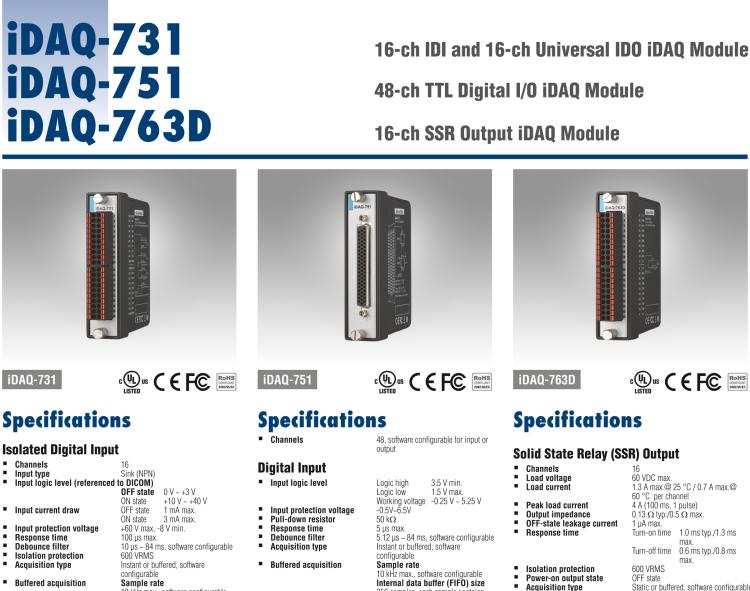 研華iDAQ-731 16 通道隔離式 DI、16 通道隔離式 DO iDAQ 模塊