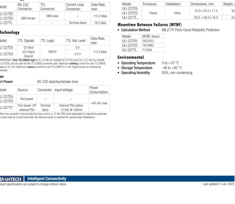 研華BB-232LPTTL33 ULI-227D3 RS-232（DB9母頭）至3.3V TTL（DB9公頭）轉(zhuǎn)換器，端口供電